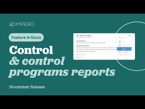 Feature in focus: Control and control programs reports