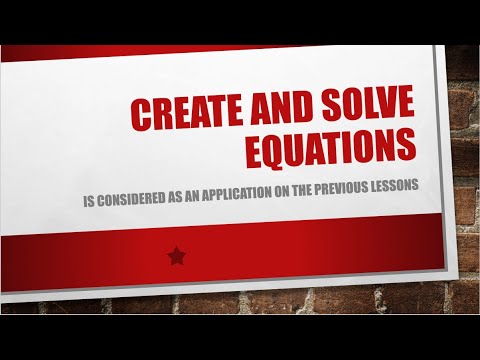 Create and solve equation