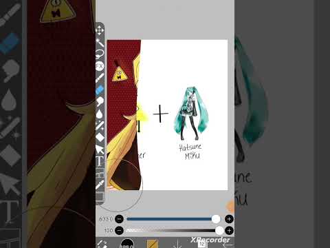 bill cipher and miku ❓️ #trend #mikuhatsune #billcipher #gravityfalls #miku #vocaloid #fyp #shorts