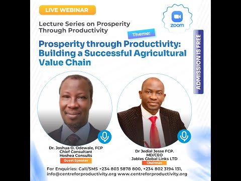 Prosperity Through Productivity Building A Successful Agricultural Value Chain