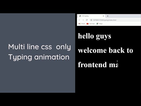 Multi line css only typing animation