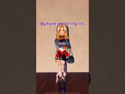 Before vs after coloring in dti💅 Which one do you prefer? #roblox #dti