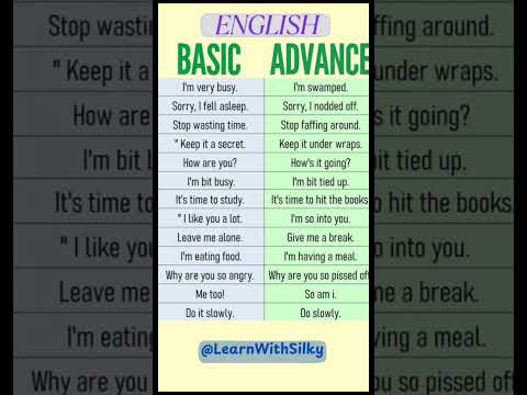 BASIC VS ADVANCED ENGLISH #ytshorts #english