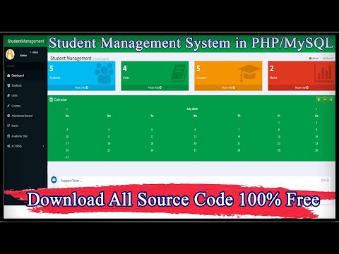 Student Management System in PHP/MySQL | Student Management System Project in PHP with source code
