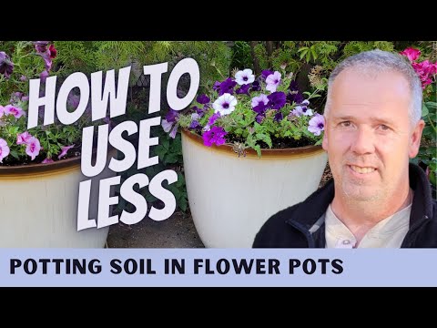 How to use less potting soil when planting flower pots!
