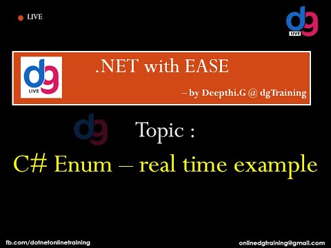 Enum in C# | .NET online session | dgTraining