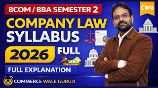 Company Law Syllabus 2026 | Corporate Law Syllabus | BCOM / BBA Semester 2 | CWG for BCOM**