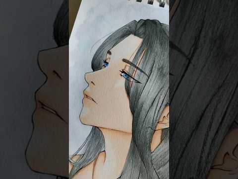 Trying Caran D'ache 🎨 #drawing #artist #watercolor #traditionalart #sketch #fyp