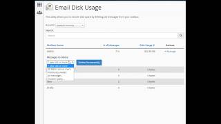 cPanel - Email Disk Usage
