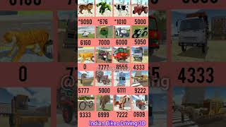 Indian Bikes Driving 3D || All NEW CHEATS CODES #shorts #short