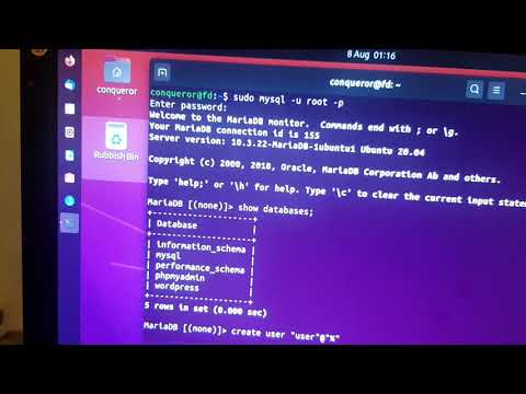 Create account and privileges on mysql server