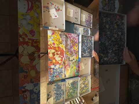 This is what 2 hours of piece sorting looks like in 15 seconds! #jigsawpuzzle #pokemon #jigsaw