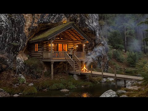 No Tools. No Help. I Built a Hidden Cliffside Cabin From Scratch!
