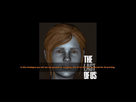 Hair sculpting in Zbrush time-lapse - Last Of Us - Ellie