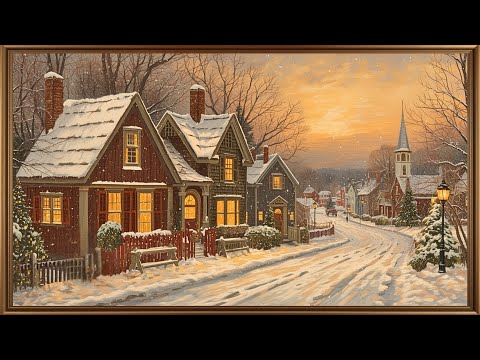 Cozy Christmas Village Street – 4K Frame TV Art | Winter Screensaver for Home