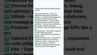 10 Must-Have Tools for Web Developers in 2025✅