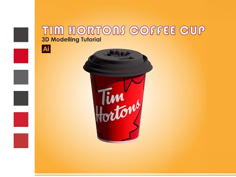 Designing Tim Hortons Coffee Cup Has Never Been So Easy | Adobe illustrator 3D tutorial