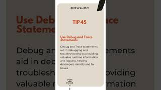 Tip 45 of 100: Use Debug & Trace Statements  #coding #codinghacks #programminglanguage #csharp