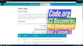 Intro to HTML - Web Development Lesson 3.6 - Code.org CS Discoveries