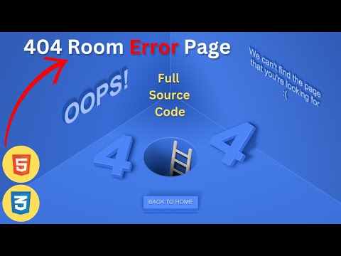 Creative 404 Room Error Page Design | HTML & CSS Code Showcase