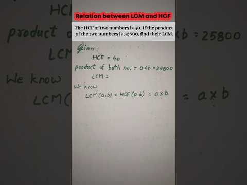 Find LCM using lcm hcf formula #shorts #maths #education