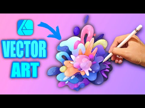 Satisfying vector art | affinity designer | How to draw on ipad #shorts