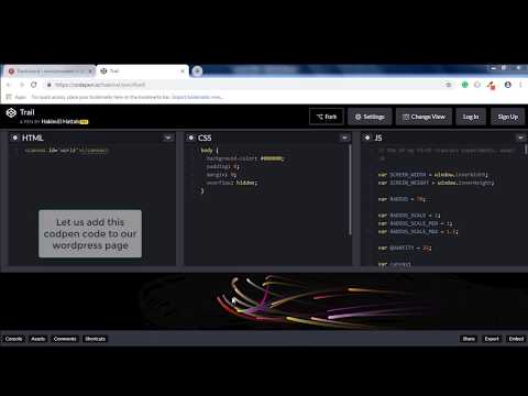 How to add codpen code to wordpress page