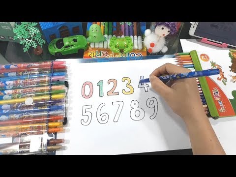 Drawing And Coloring Numbers 0 To 9 I Color Identification I learn to count numbers