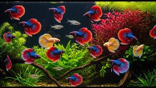Beautiful Betta Fish in the Aquarium | Colors of Elegance #BettaFish #FishInGlass #AquariumLife
