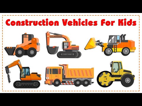 Construction Vehicles For Kids | Teach Construction Vehicles Name and Sound