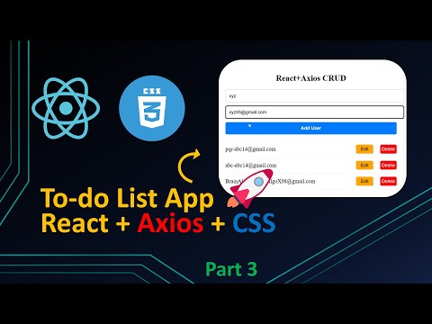 "React To-Do List App Tutorial (Part 3) | Beginner Project with Axios" #todolist