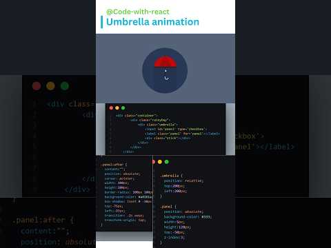 Umbrella animation using css #code-with-react #css #short
