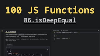 86. isDeepEqual | Solving 100 JS Functions