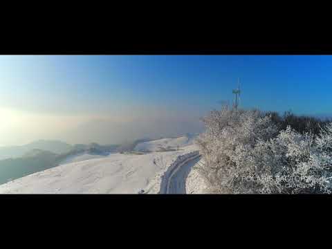 강원도 안반데기 드론촬영 풍력발전기 겨울 산 명상 힐링 치유 산책