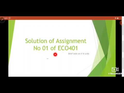 Assignment solution 01 of ECO401.