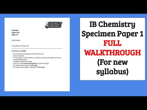 IB Chemistry Specimen Paper 1A FULL WALKTHROUGH (New Syllabus)