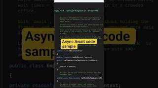 async await|async await c#|#dotnetcore #asyncawait #employeemanagement #mvc #efcore