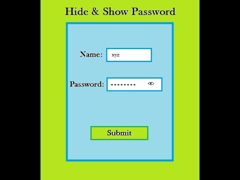 How To Toggle Password Visibility Using Html, CSS and JS (Part 2)