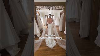 Wedding dress with detachable transparent wings. #weddingdress #bridal #bride #wedding #fitteddress