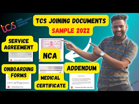 TCS Joining Documents Sample 2022 | NCA | Service Agreement | Onboarding Form | Medical Certificate