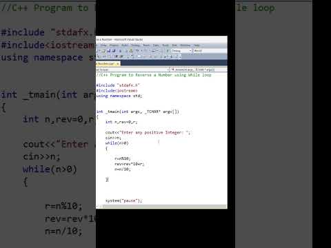 C++ Program to Reverse a Number|C++ Tutorial#cpptutorial #cppprogramming #shortsvideo#education
