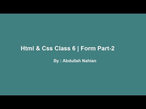 HTML Tutorial for Beginners in Bangla - Class 7 | Form Part 2
