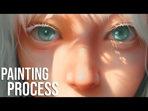 Digital painting process - experimenting with light 13dec2024