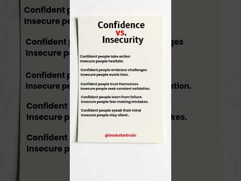 Confidence vs insecurity just think #mindset #booktok #books #podcast #motivation #facts #shorts