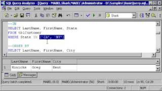 SQL SERVER Tutorial -  T-SQL: IN Operator