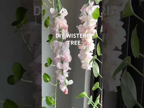 DIY wisteria tree from tissue paper| Aesthetic flower vines | aesthetic wisteria tree #craft #shorts