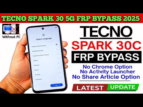 Tecno spark 30C 5g frp bypass android 15 without computer. Google Account Bypass 2025. Gmail bypass 