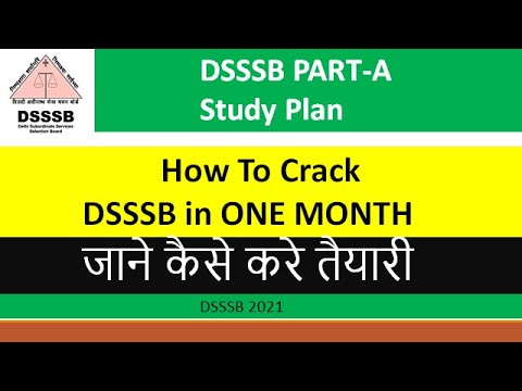 DSSSB Study Plan 2021 How to Crack DSSSB in one Month