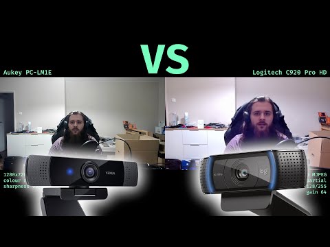 Logitech C920 Pro HD vs Aukey PC-LM1E - bad lighting comparison
