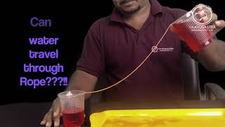 Can Water travel through rope? | Water Experiments for children | Science behind water flow